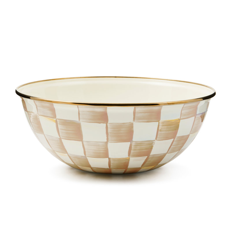 Mocha Check Medium Everyday Bowl, 9.5"