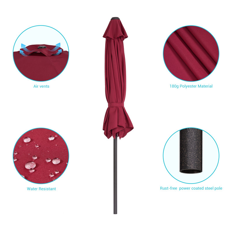 Parasol de marché 90 po Daljeet, Rouge