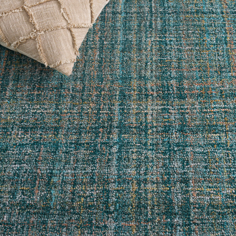 Abstract Hand Tufted Performance Solid Color Indoor Rug, Rectangle 9' x 12'