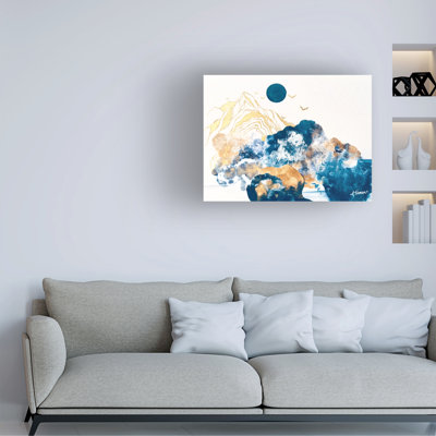 Art mural sur toile tendue - «Dreams Beyond The Ridge» par Amy Tieman pour décoration de salon, de chambre à coucher ou de bureau - 35 x 47
