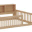 Lit sur pied en bois massif avec armoires de rangement, ports USB, station de charge-784181456