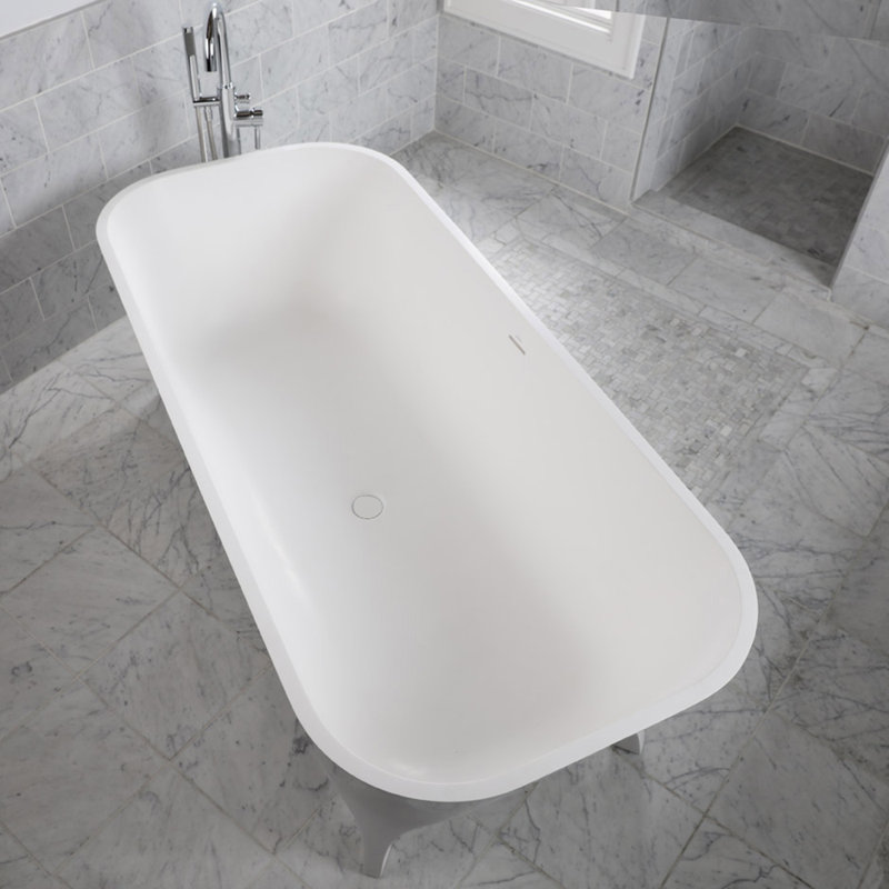 Giulia 70.88'' L Freestanding Soaking Bathtub, Gloss White
