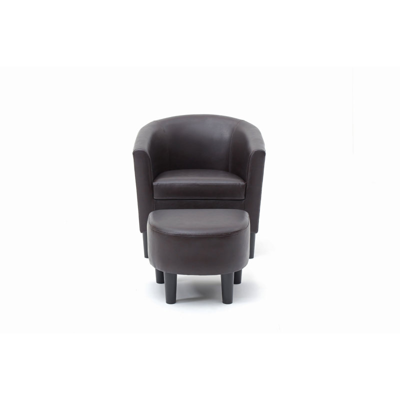 Chaise + repose-pieds, Brown