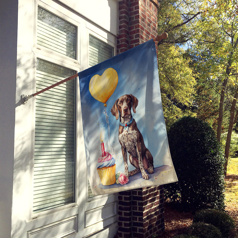 Drapeau «Happy Birthday House», Braque allemand à poil court