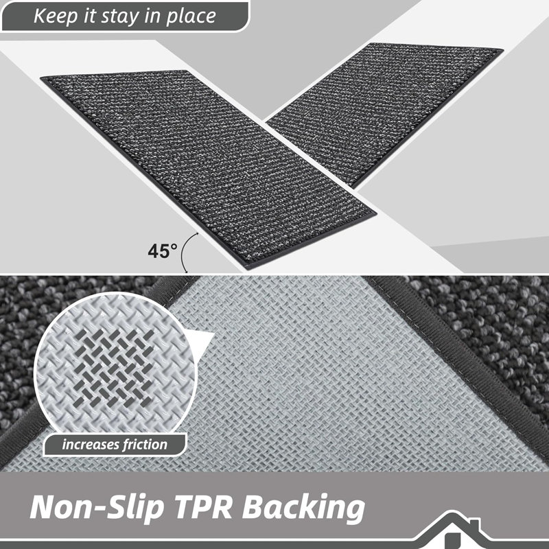 Tapis de porte anti-saleté lavable, Gris anthracite, 32 po x 48 po
