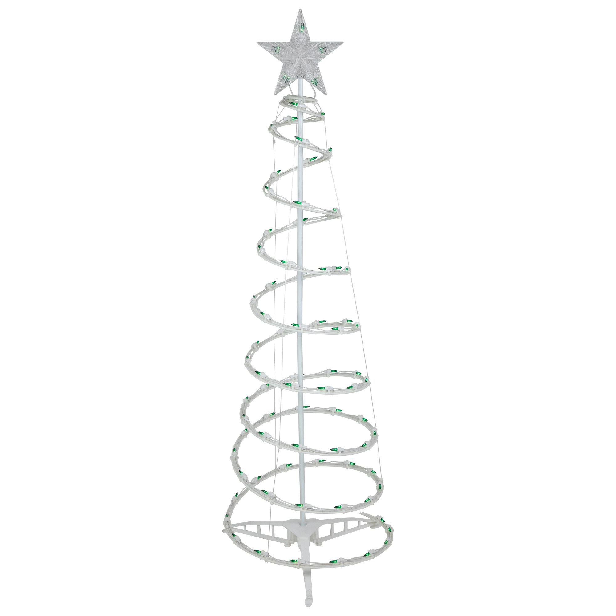 Northlight 4' PreLit Spiral Outdoor Christmas Tree with Star Topper