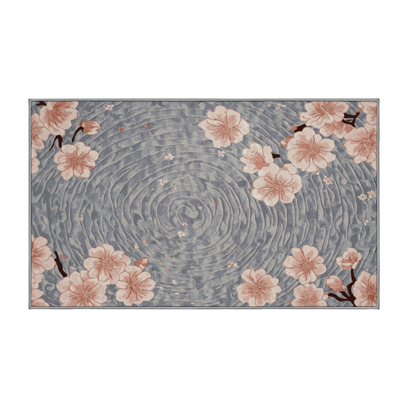 Tapis gris lavable à la machine, Rectangle 4 pi x 6 pi