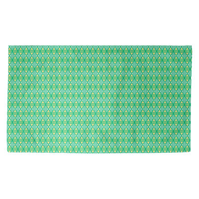 Tapis vert/jaune en losanges doublés Avicia