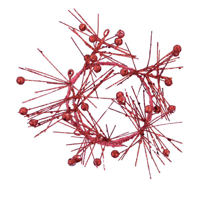 Couronne perlée, H 4,5 po x l 4,5 po, Rouge