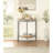 Table - Natural Oak & Gray Finish, With Versatile Storage Space Half-moon Console Practical