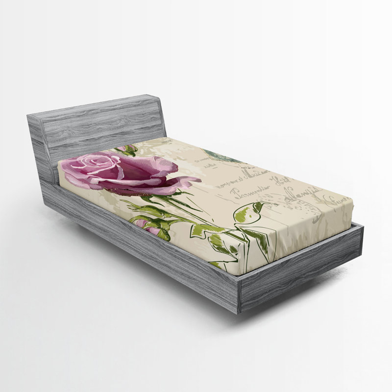 Ensemble de 2 draps-housse Ambesonne Rose, Drap-housse de taille simple