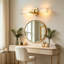 Almetta 2 - Applique murale de salle de bain couleur or pâle à intensité variable avec abat-jour en verre transparent-915507204-927296972
