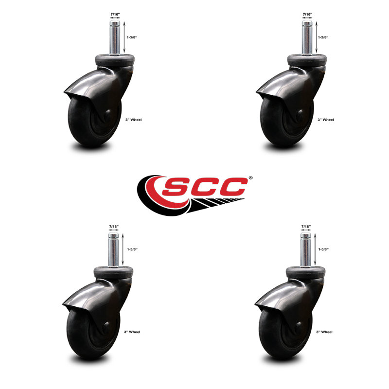 Rubber Caster, Black