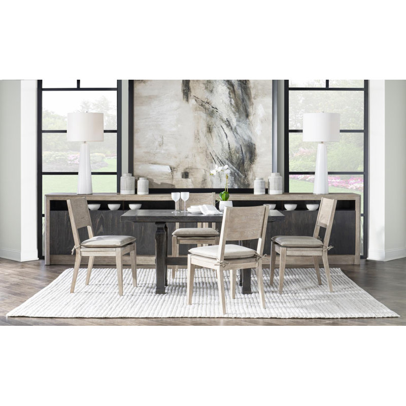 Gray Wood Side Chair with Removable Cushion