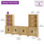 Garde-manger modulaire avec 4 portes, armoire de rangement ouverte en bois de 74,2 po de hauteur, garde-manger Farmhouse avec tablette réglable pour la salle à manger, le salon, le chêne-914814049