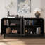 Crédence d'armoire de cuisine 60 "avec 4 portes en losange à motif convexe et 2 tablettes-358062730