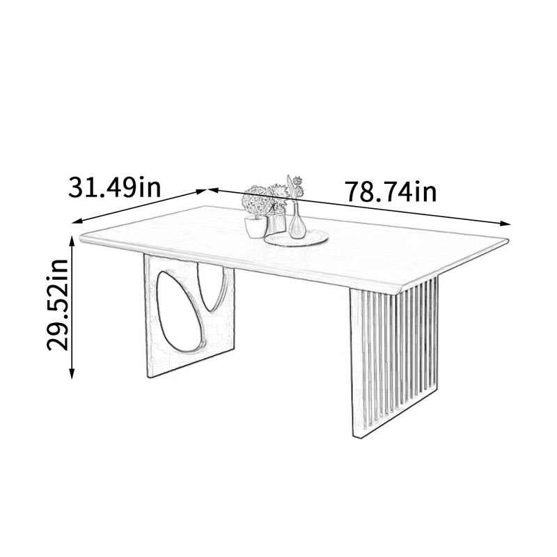 Novel Multi-functional Solid Wood Large Table, 29.52"H x 78.74"L x 31.49"W
