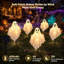 Décorations d'Halloween fantômes solaires, ensemble de 3 lampes fantômes en tissu avec 8 modes d'éclairage, décoration extérieure pour pelouse, porche, allée ou jardin.