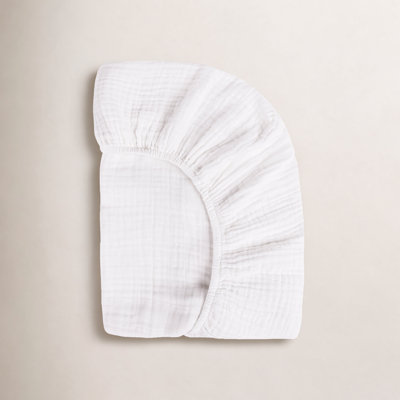 Plain White Muslin Fitted Sheet