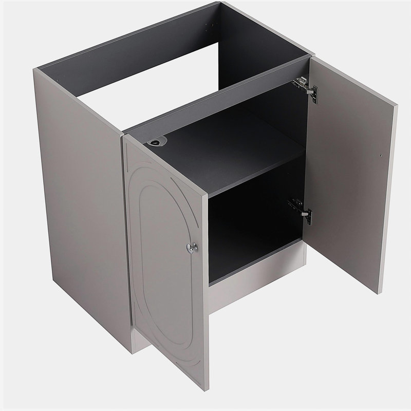 Meuble-lavabo autoportant 30 po et 2 portes d'armoire à fermeture en douceur (emballage KD) - sans le lavabo
