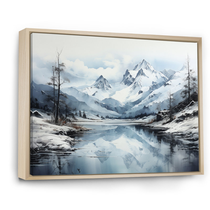 Alaska, sérénité arctique I - Alaska, art mural, H 16 po x l 32 po x P 1 po, Cadre flottant érable