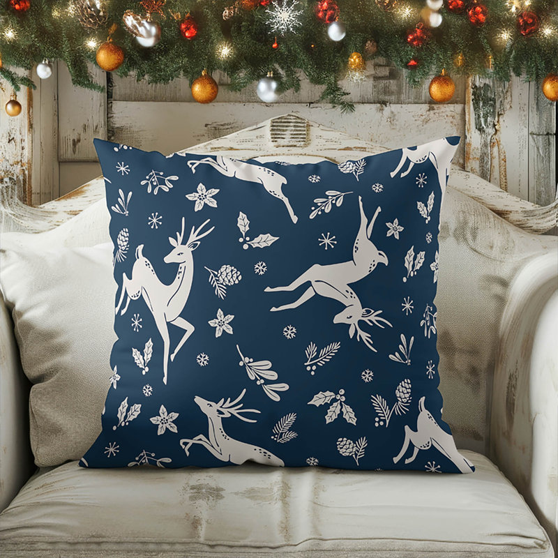 Coussin décoratif d'intérieur, Carré 20 po, Bleu très foncé