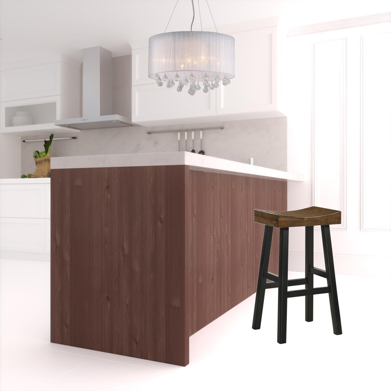 Tabouret 30 "en bois massif, Brun / noir, Tabouret de bar (siège d'une hauteur de 30 po)