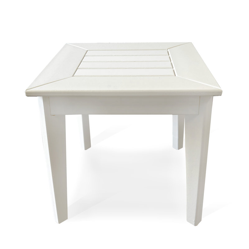Aspen White Square HDPE Outdoor Side Table 19.6"
