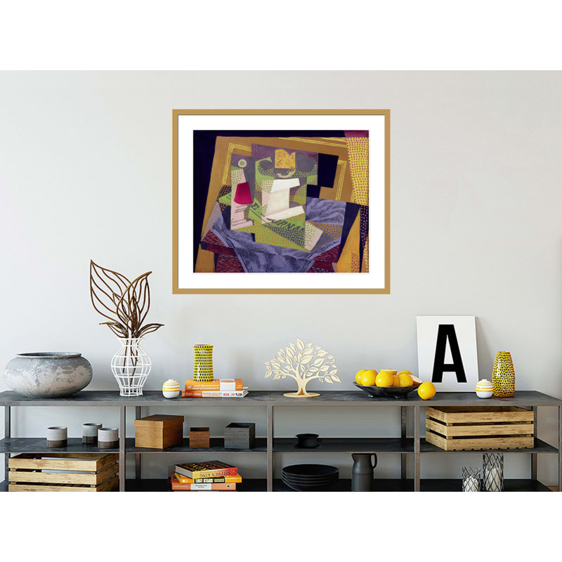 «Composition on a Table» par Juan Gris, impression giclée sur cadre, H 33,5 po x l 39,55 po