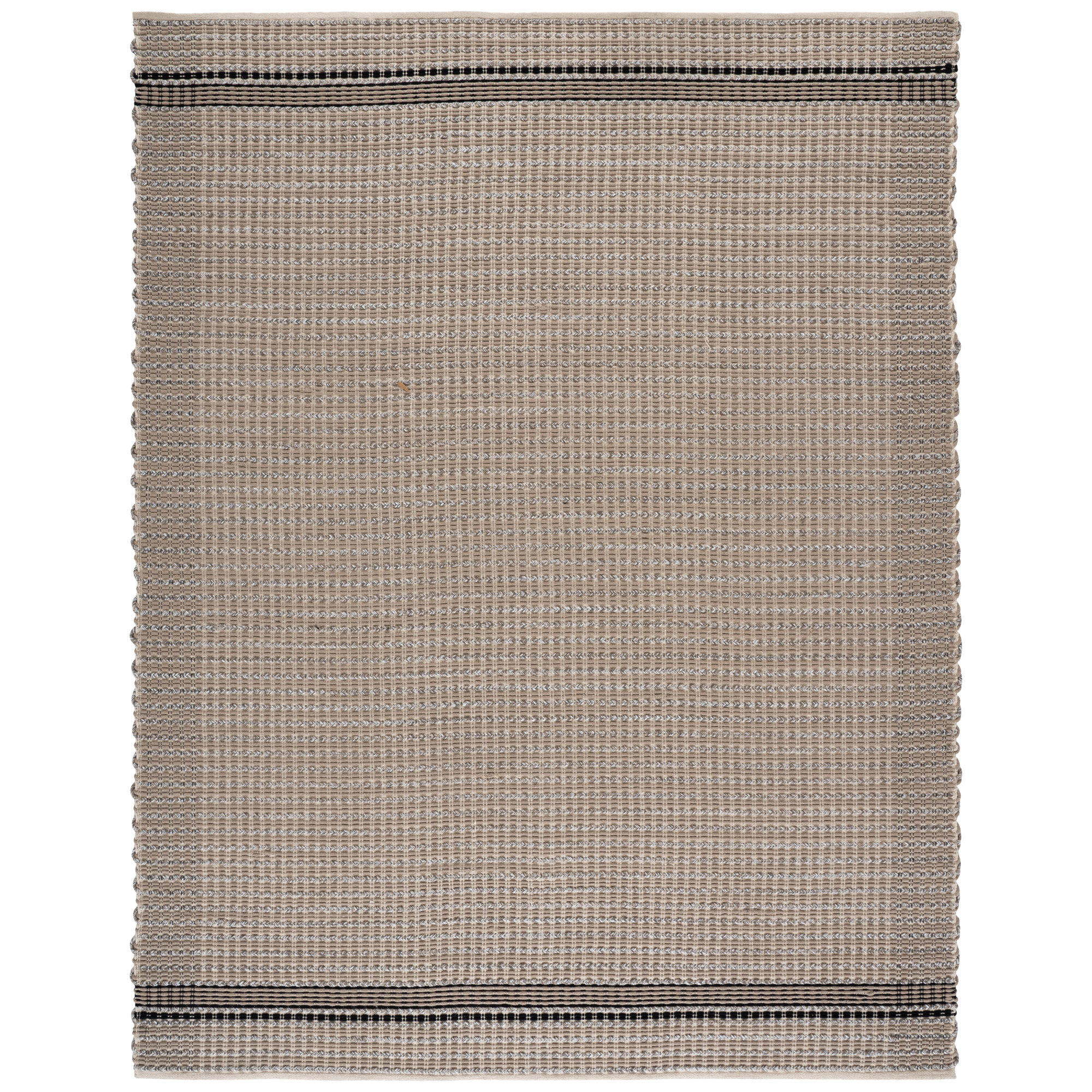 Braided 763 Hand Woven Cotton Pile Striped Rug, Rectangle 8' x 10'