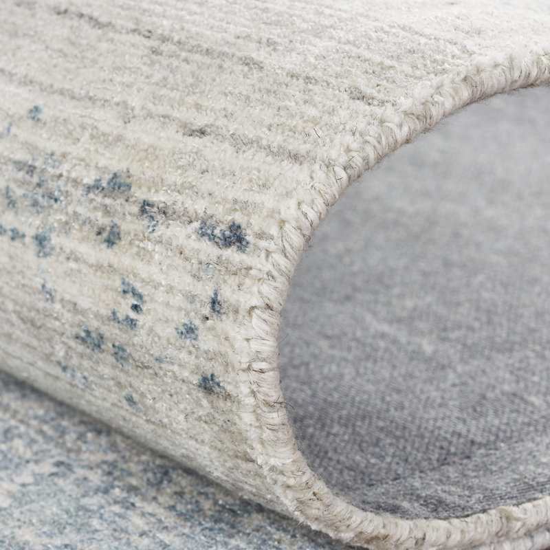 Abstract Area Rug in Blue, Rectangle  8'6" x 11'6"