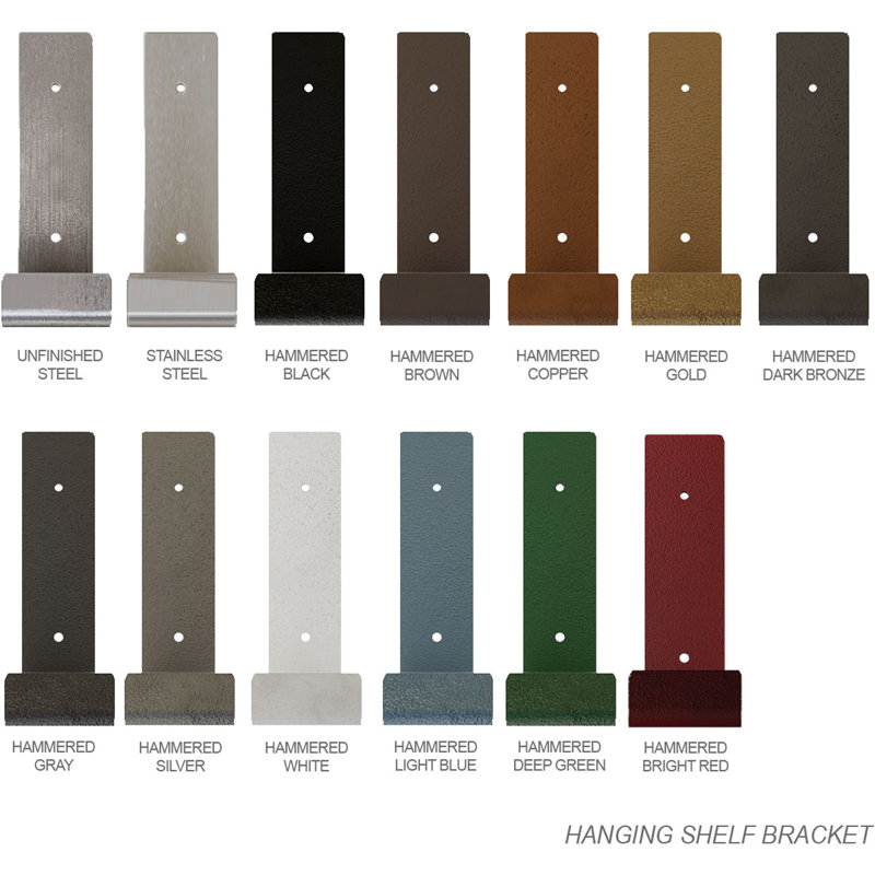 Powder Coated Black Steel Hanging Shelf Bracket 2" x 8" x 6"