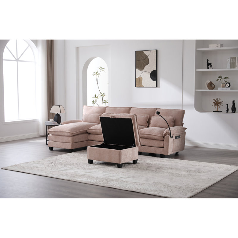 Canapés modulaires rembourrés et confortables, Rose