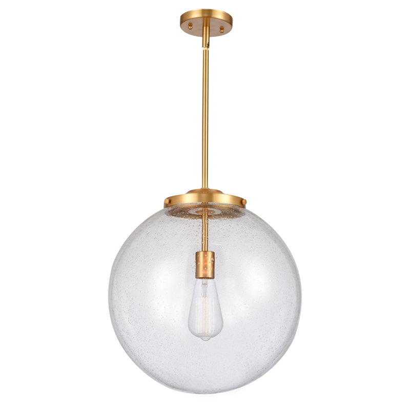 Franklin Restoration - Alfonsa - 1 lumière suspendue à tige 221-1S - ampoule DEL, H 50 po x l 16 po x P 16 po, Or satiné