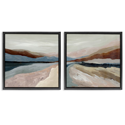 Ensemble de 2 cadres flottants Neutral Harmonious Landscape, design par Jacob Q