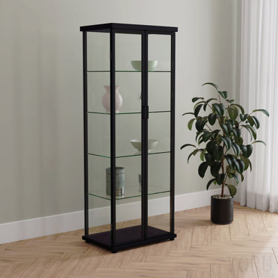 Vitrine noire à 4 tablettes