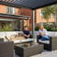 GRDN living 4m x 3m Aluminium Louvred Pergola with Adjustable Wide Blade Roof in Anthracite Grey-138398274