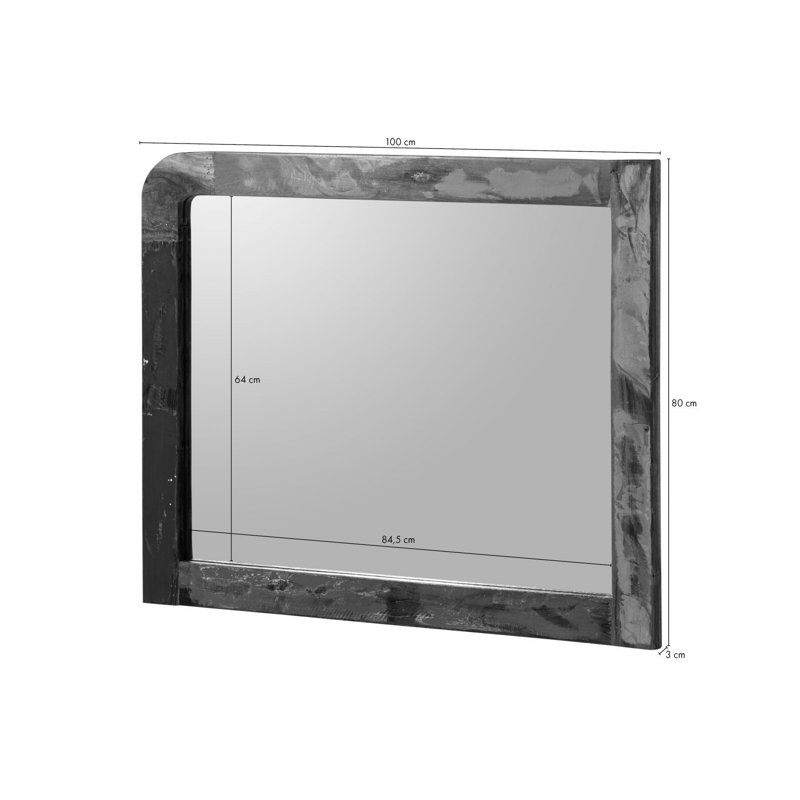 Sixties Solid Wood Asymmetrical Mirror