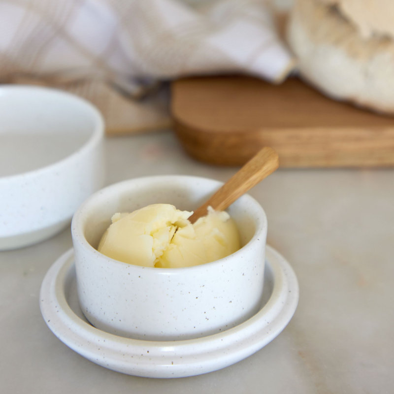 Modern Storage Stoneware Butter Dish