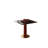 33''Modern Luxe Square Dining Table Collection with Walnut Base and Gold Accents — Available in Obsidian Glass, Polar Vein, Earthstone, and Midnight Grid Finishes-1536138402