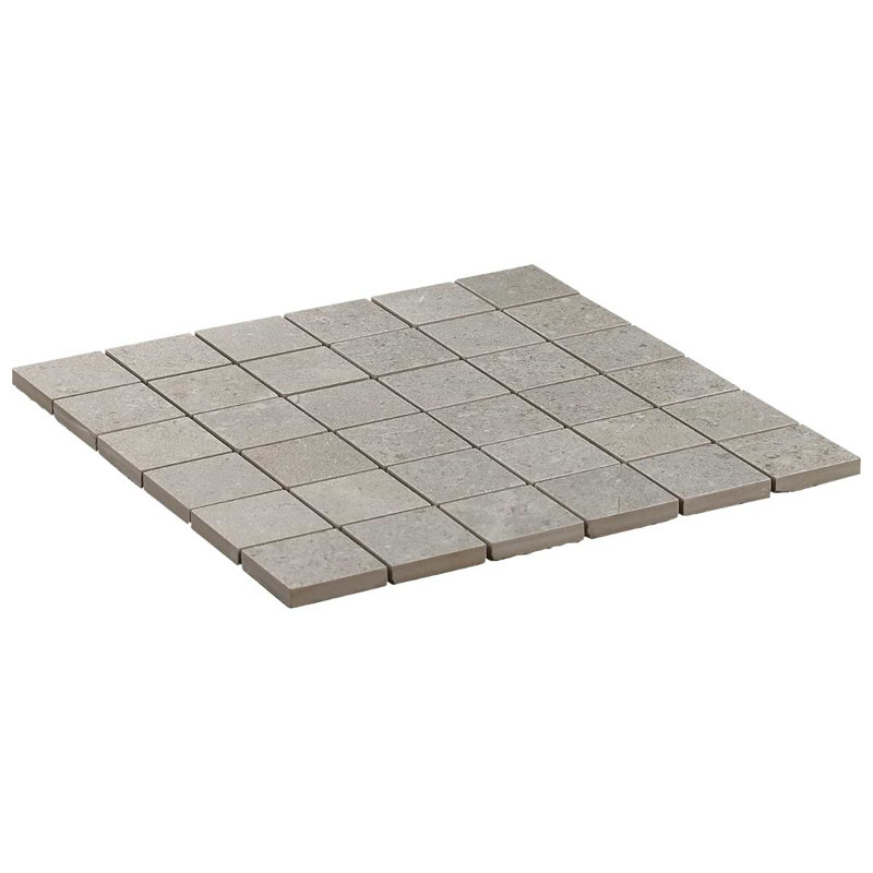 New Rock 2X2 Matte Porcelain Mosaic, Fumo Light Gray