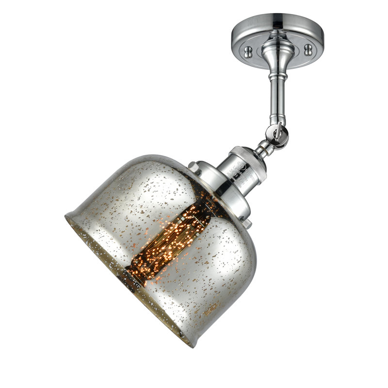 Applique murale 1 lumière 8 po Bell, Argent mercuré, Chrome poli, Ampoule non incluse