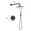 Combo de douche mural mural avec soupape d'équilibrage de pression, pomme de douche à pluie 10 po et pomme de douche à main, commande à 2 poignées, support réglable-103263747