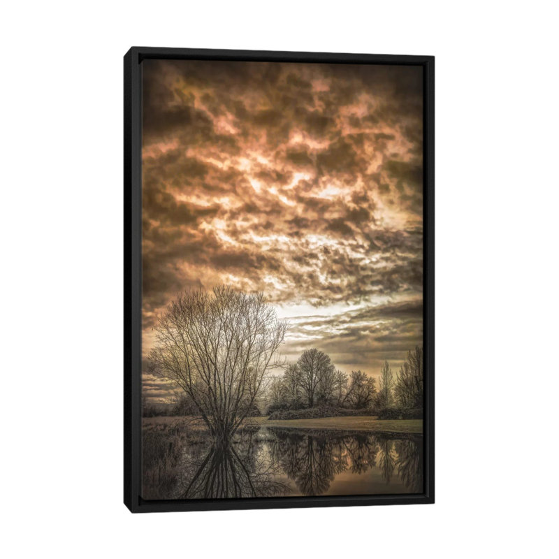 « winter chill », reproduction d’impression sur toile, H 48 po x l 32 po x P 1,5 po, Toile avec cadre noir, Pas de tapis