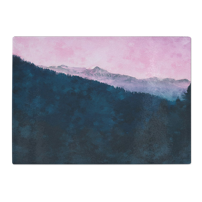 Tempered Glass Purple Sunset Chopping Board, 20 cm x 28.5 cm