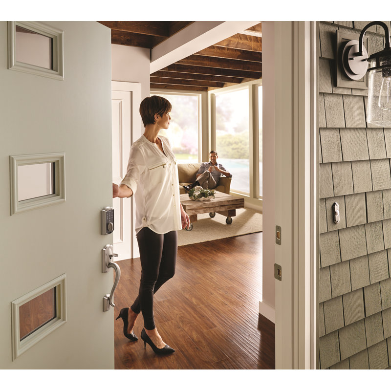 Schlage Touch Keyless Touchscreen Deadbolt with Camelot Trim, Satin Nickel
