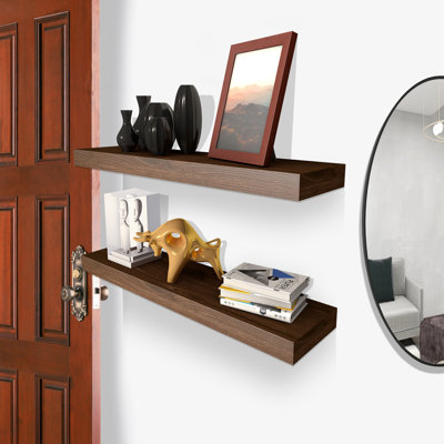2 Piece Solid Wood Floating Shelf