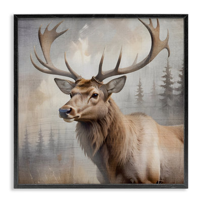 Graceful Forest Stag Framed Giclee, design by Susan Arnot