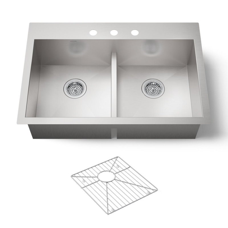 Vault™ 33" L x 22" W Drop-in Kitchen Sink, 3 Hole