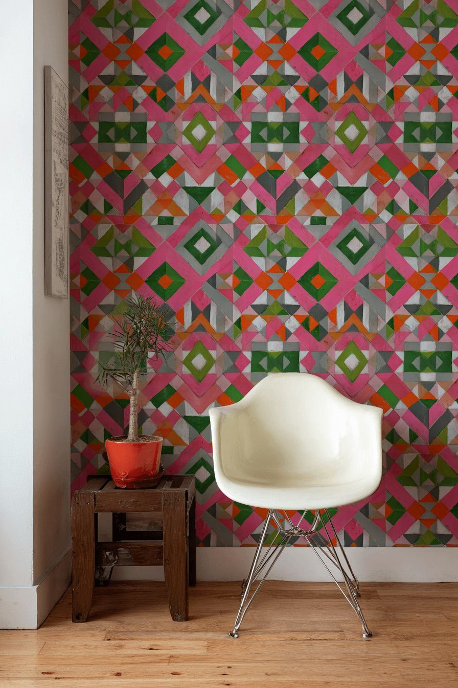 Wall Pattern Pick Lark Manor™ Geometric Pattern Wallpaper Peel And Stick Abstract Wall ...